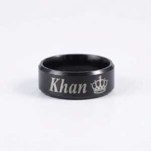 Customized Stainless Steel Name Ring for Men & Women | Engraved Couple Ring | Wisdom Mart