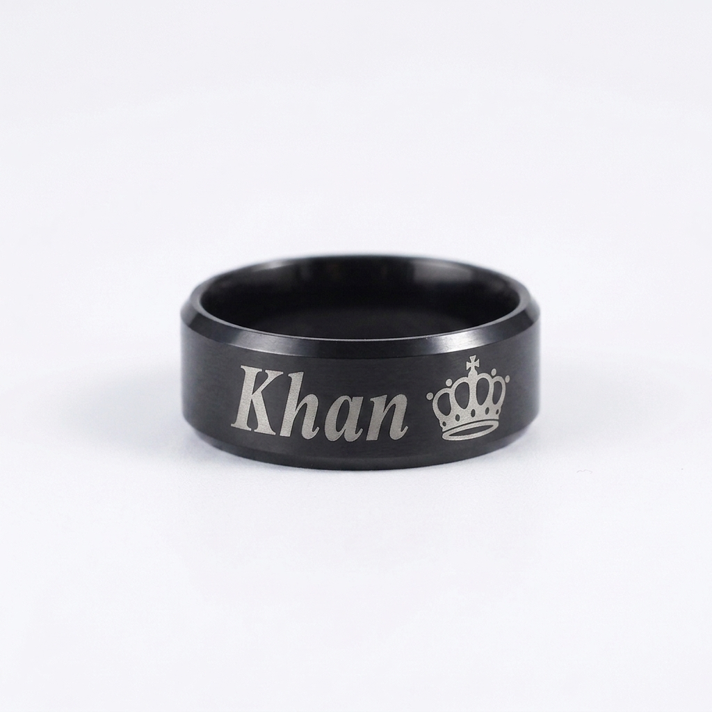 Customized Stainless Steel Name Ring for Men & Women | Engraved Couple Ring | Wisdom Mart