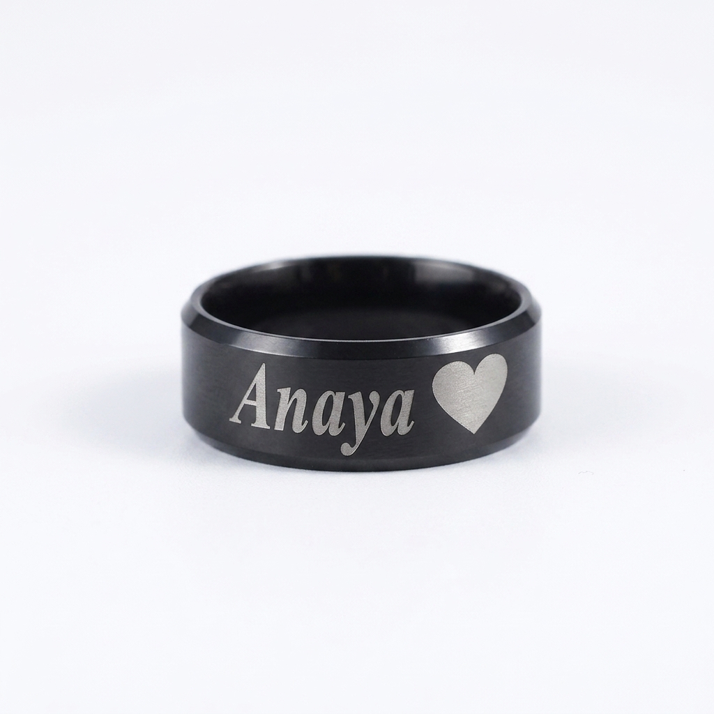 Customized Stainless Steel Name Ring for Men & Women | Engraved Couple Ring | Wisdom Mart - Image 4