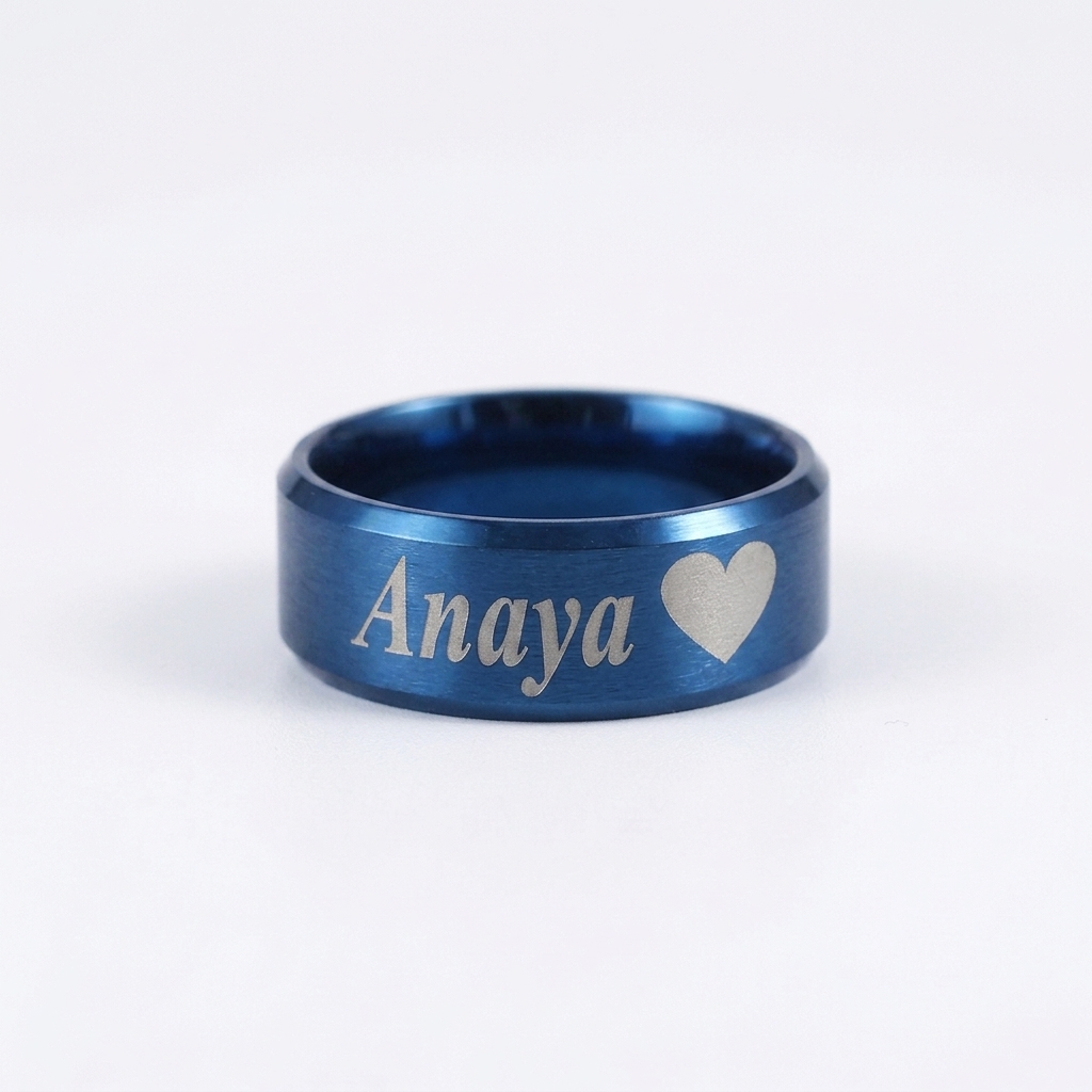 Customized Stainless Steel Name Ring for Men & Women | Engraved Couple Ring | Wisdom Mart - Image 3