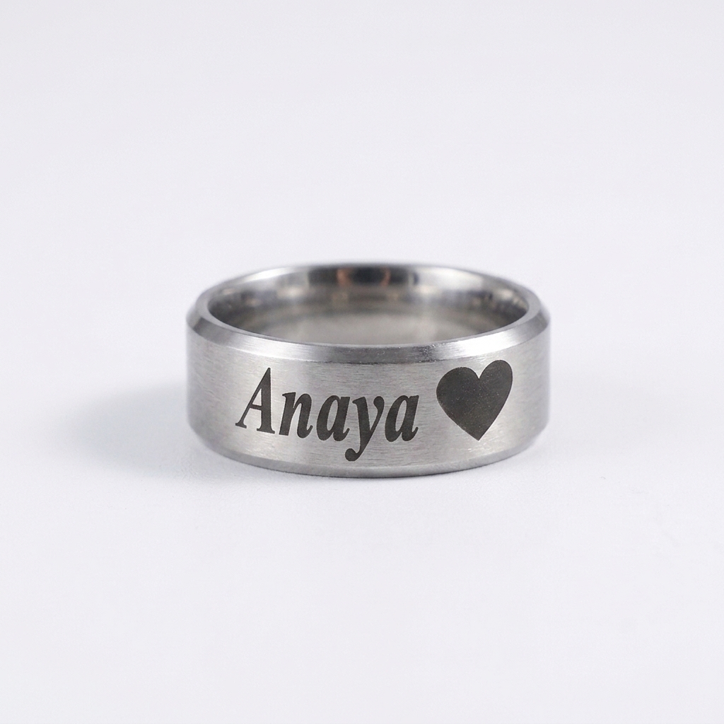 Customized Stainless Steel Name Ring for Men & Women | Engraved Couple Ring | Wisdom Mart - Image 5